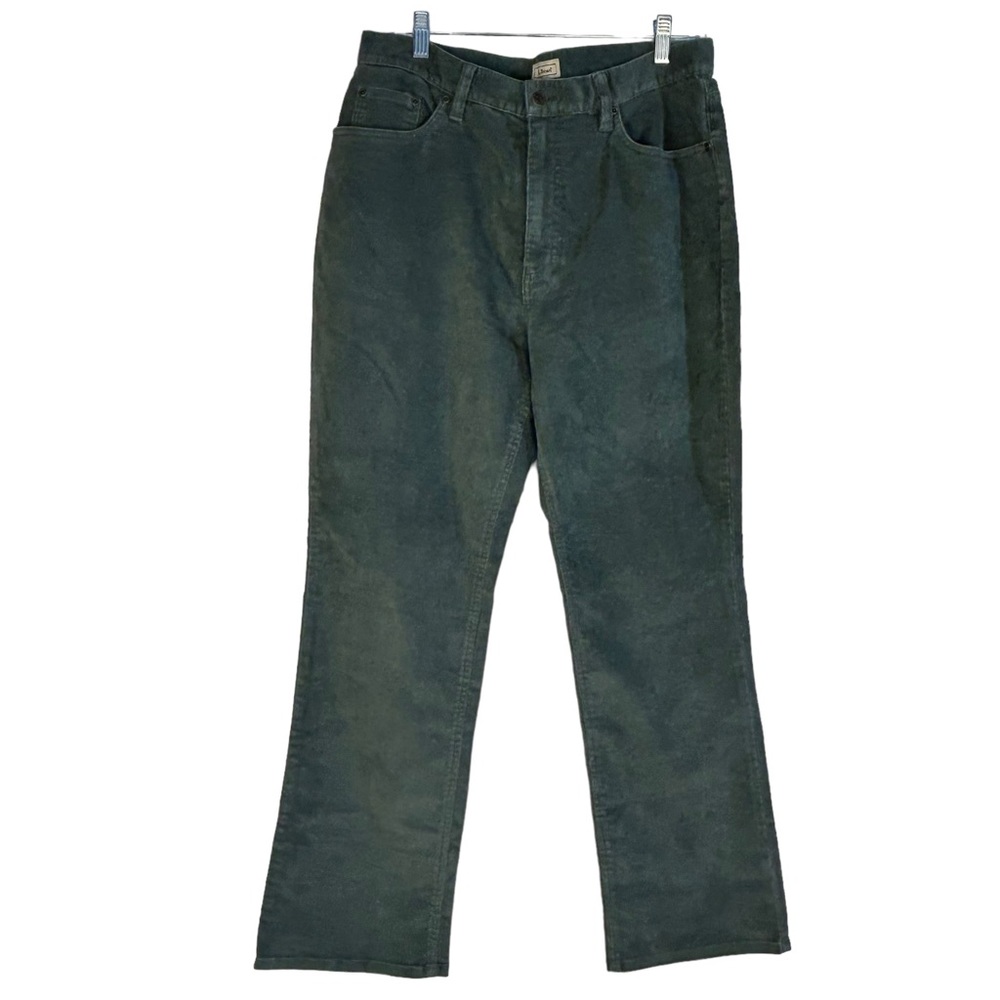 L.L. Bean Women's Green Corduroy high-waisted Pants NWT Size 14 Reg